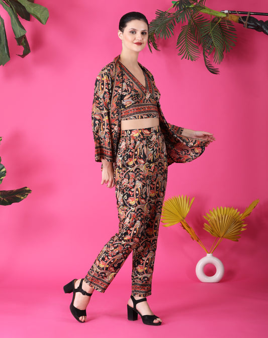 Kuberakshii Printed Cord Set for Women's