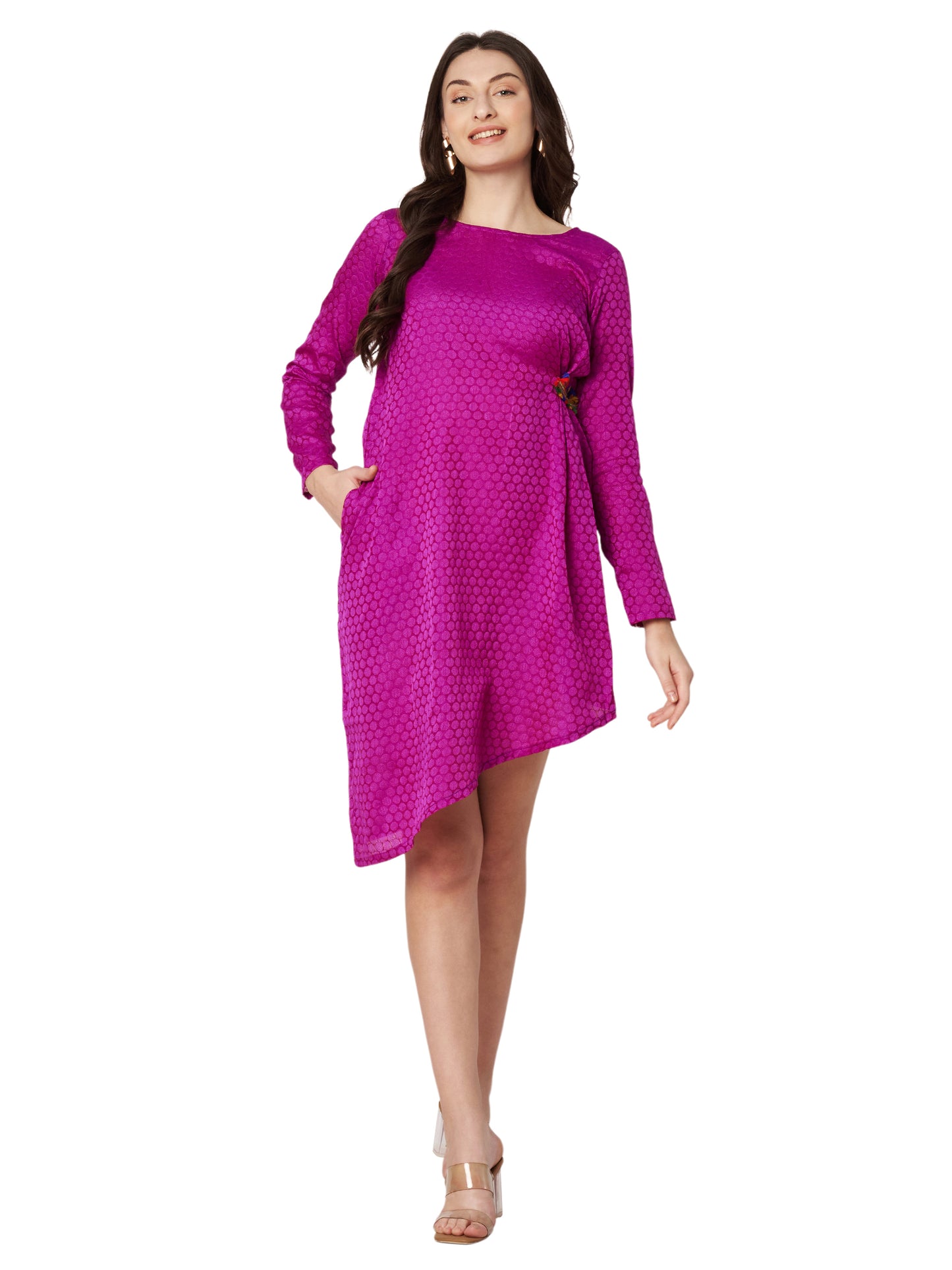 Kuberakshi-Magenta pink one piece dress