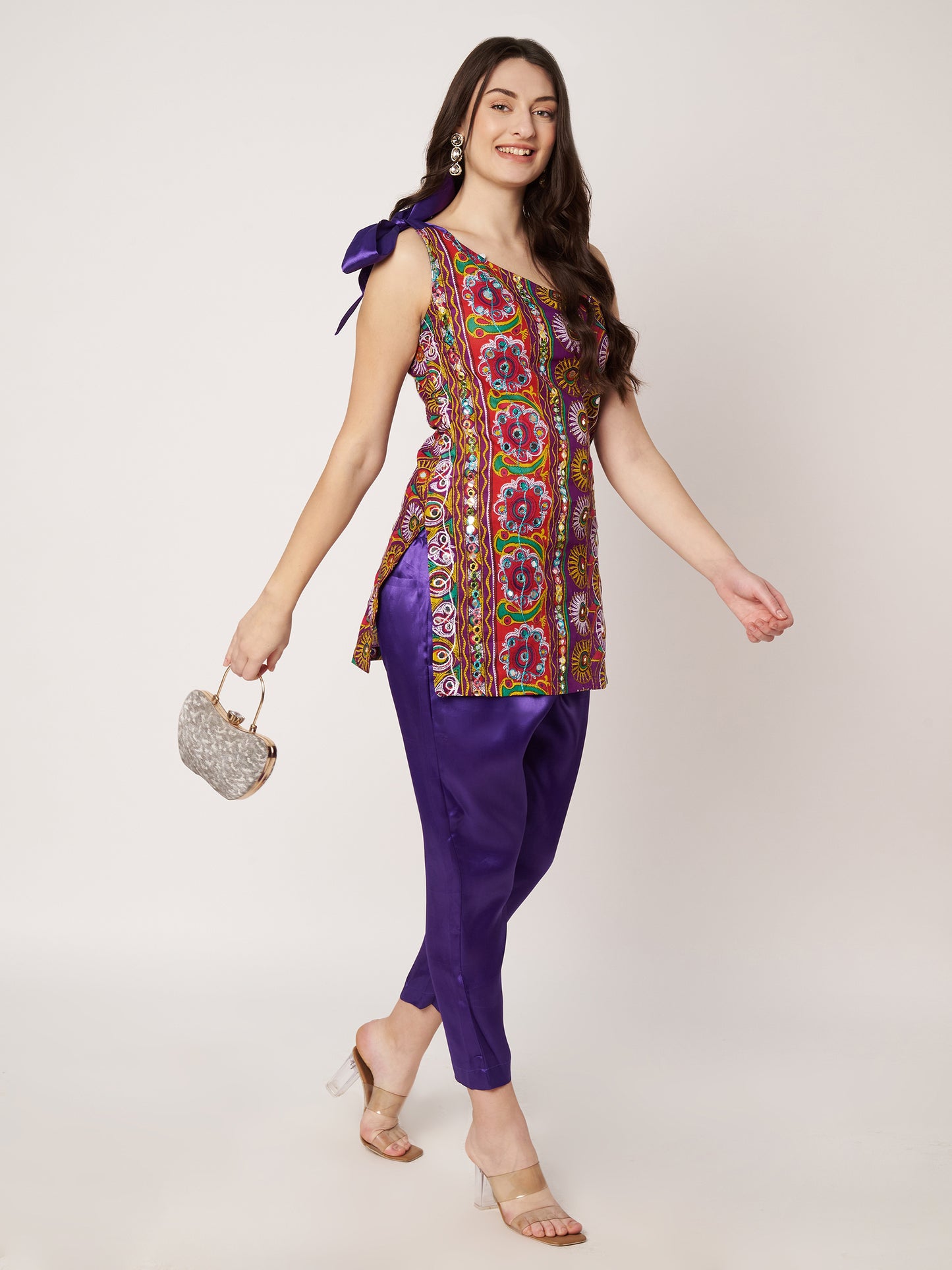 Kuberakshi-Jaipuri style one shoulder cord set