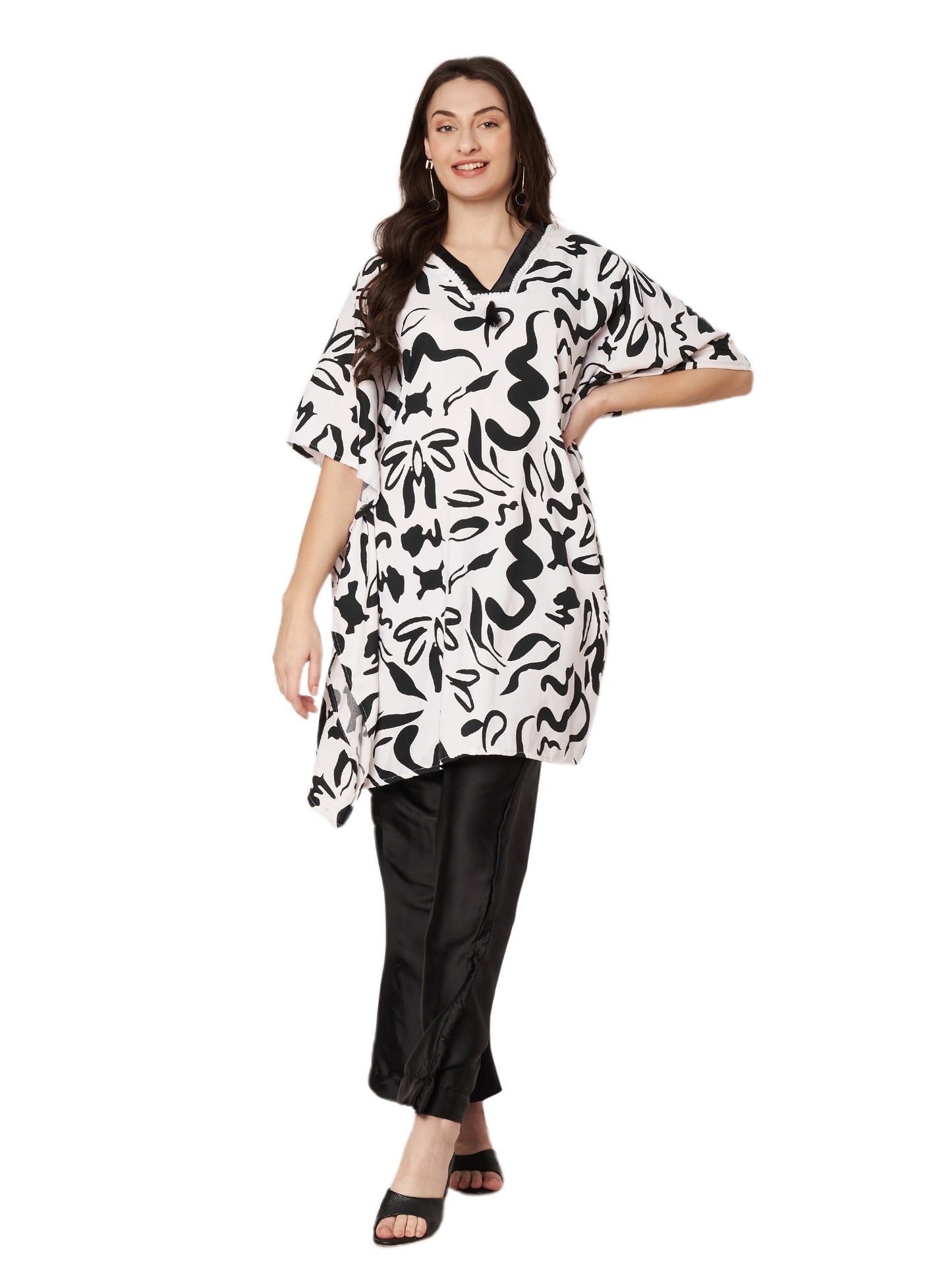 Black and White Kaftan Cord set