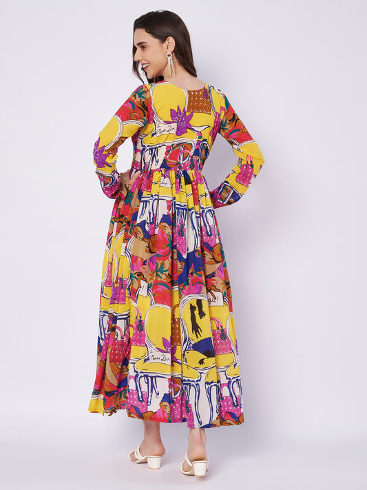 Kuberakshi Pop-Art Print Shirt Midi Dress