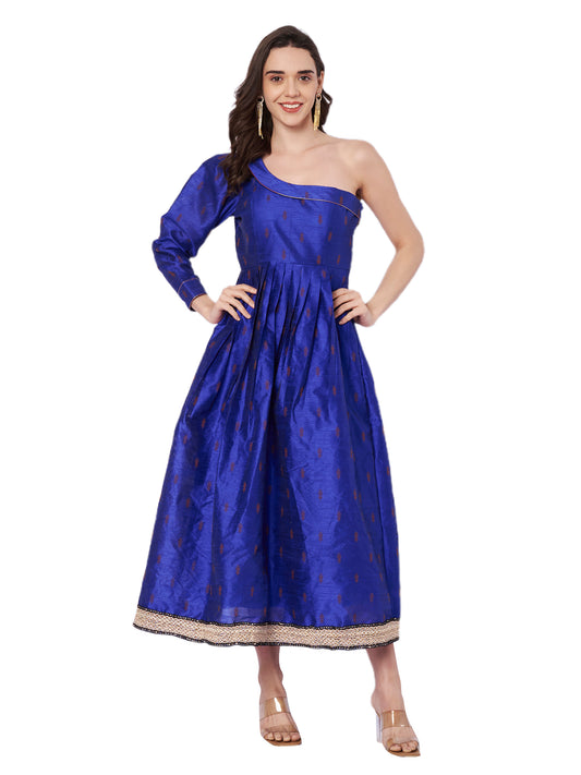 Kuberakshi One-Shoulder Festive Anarkali Midi Dress