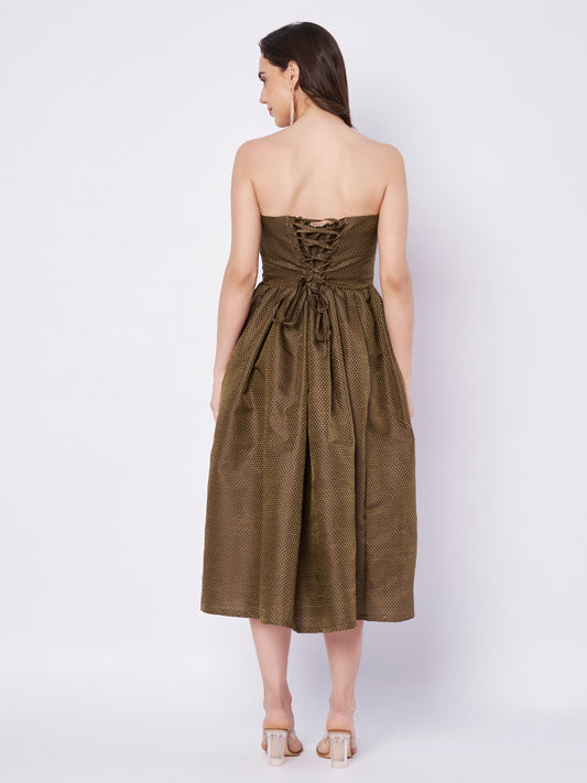 Kuberakshi Textured Strapless Midi Dress
