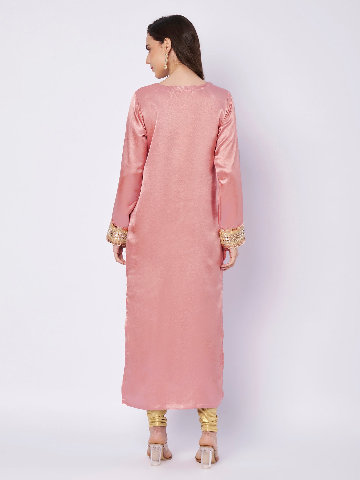 Kuberakshi Embellished V-Neck Kurta with Churidar Set
