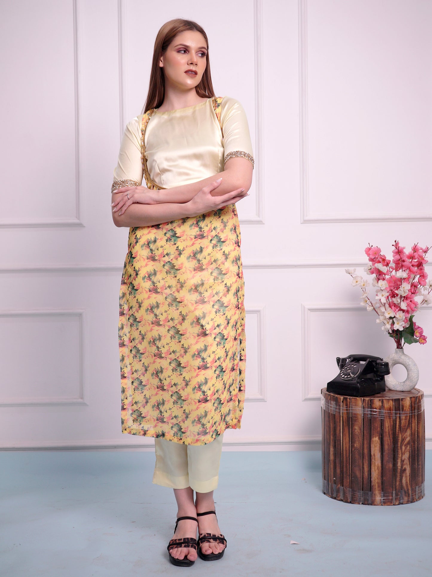 Three Piece kurti plazzo set