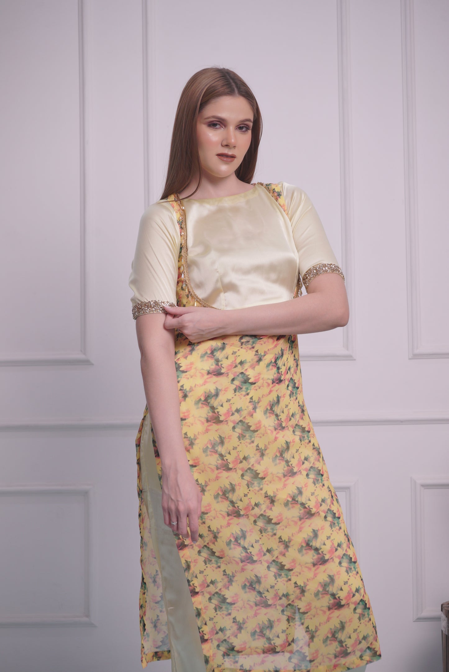 Three Piece kurti plazzo set