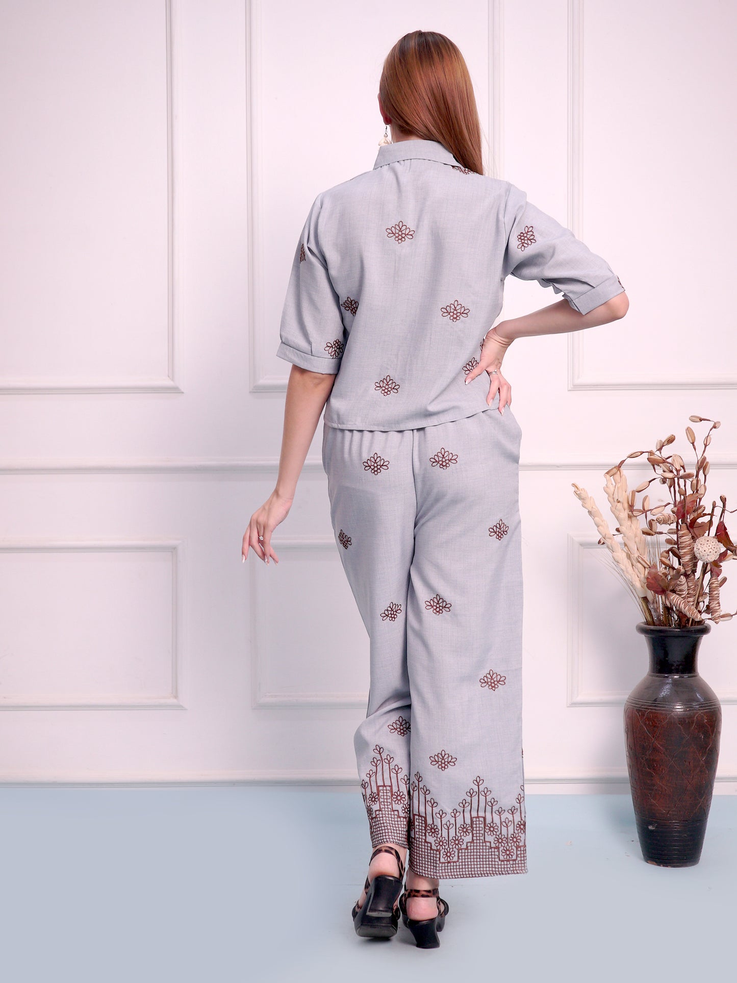 Stylish Cord Set with Embroidery