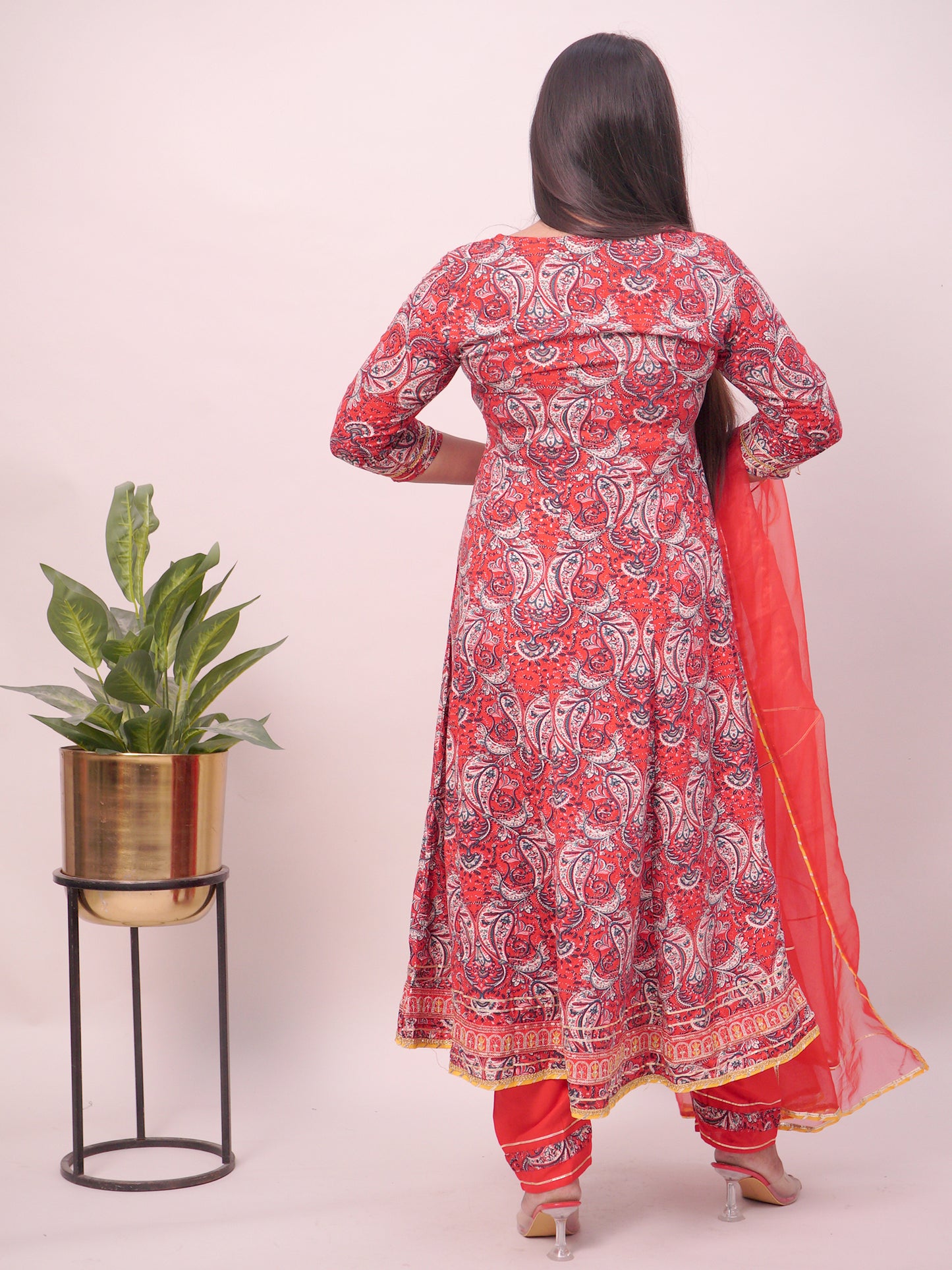 Elegant Red Anarkali cotton suit for Women|| Girls|| Ladies