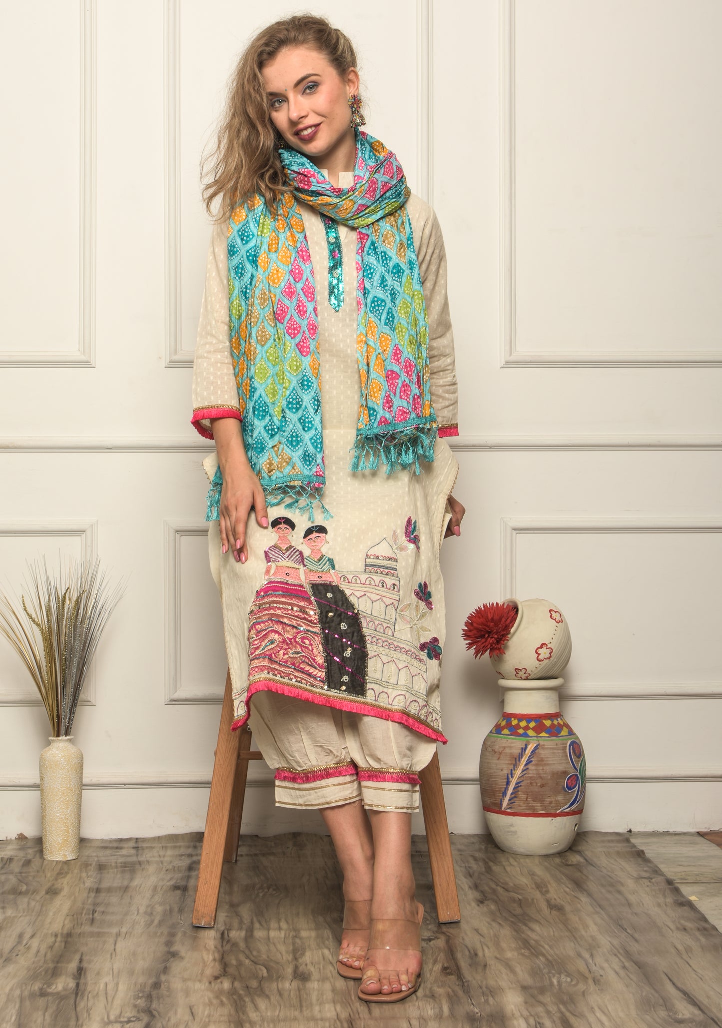 Beautiful Cotton Suit with Pathani designer Pant