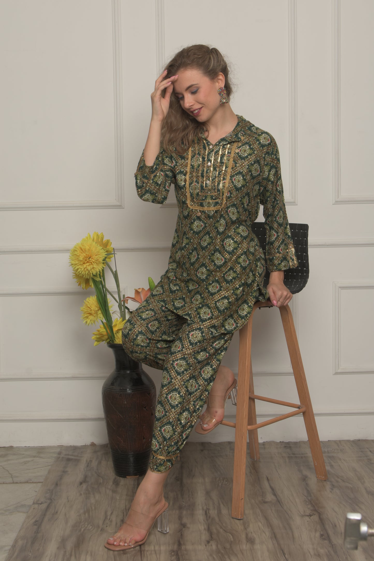 Women Afghani Salwar Suit Set