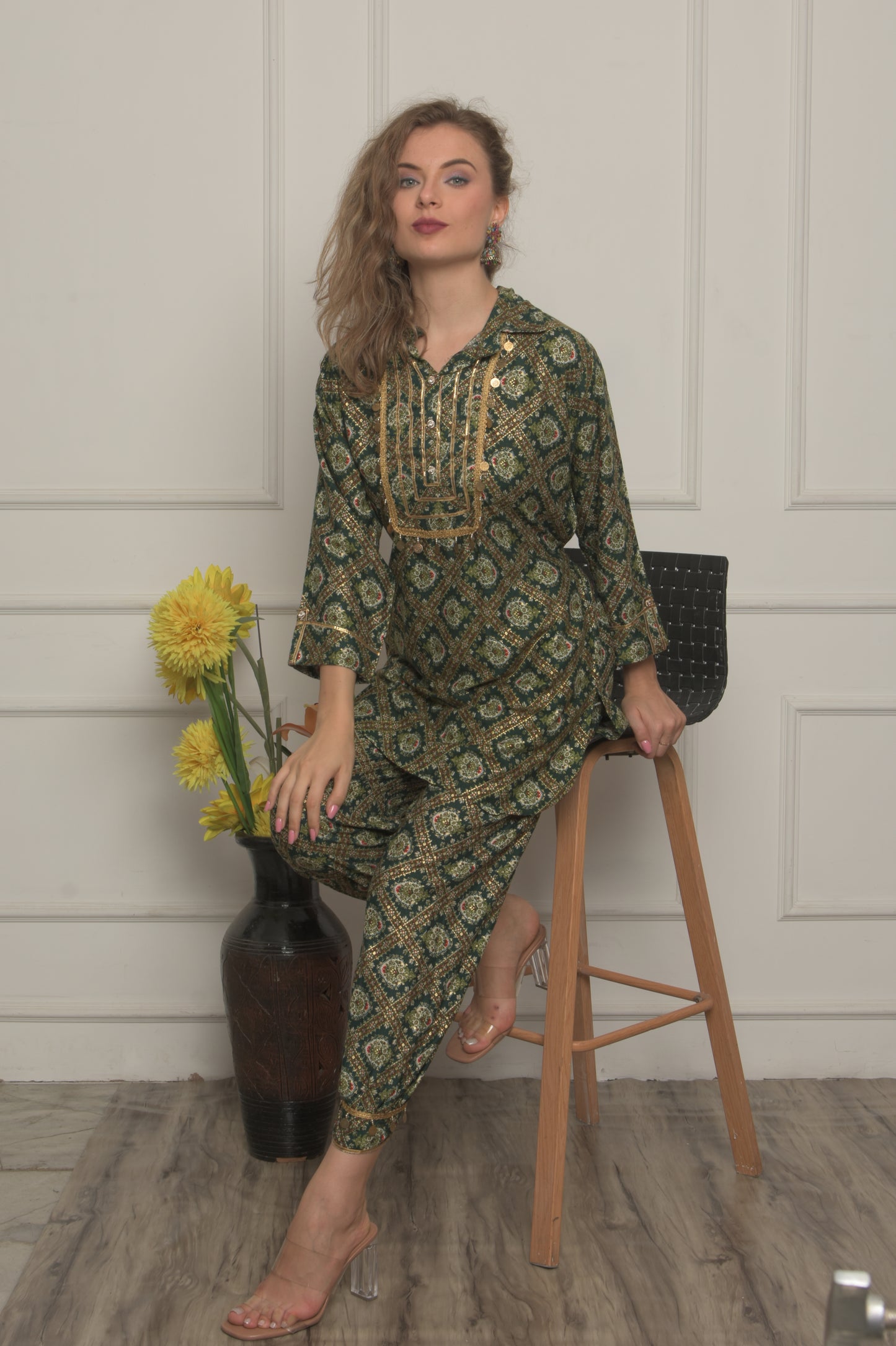Women Afghani Salwar Suit Set