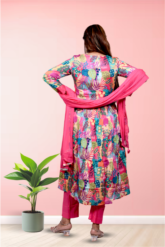 Hot Pink Georgette suit for Women|| Girls|| Ladies