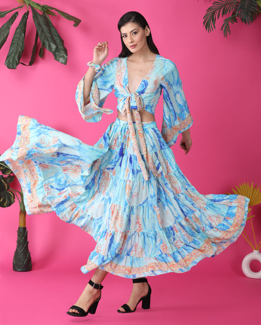 Long Skirts Flowy High Waist A Line Maxi Skirts for Women