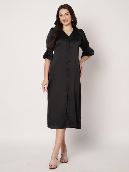 Kuberakshi-Black Crape long Shirt