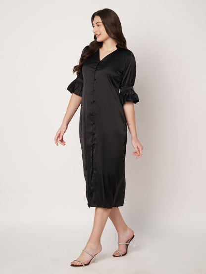 Kuberakshi-Black Crape long Shirt