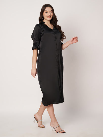 Kuberakshi-Black Crape long Shirt