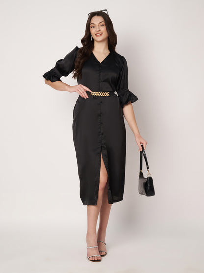 Kuberakshi-Black Crape long Shirt