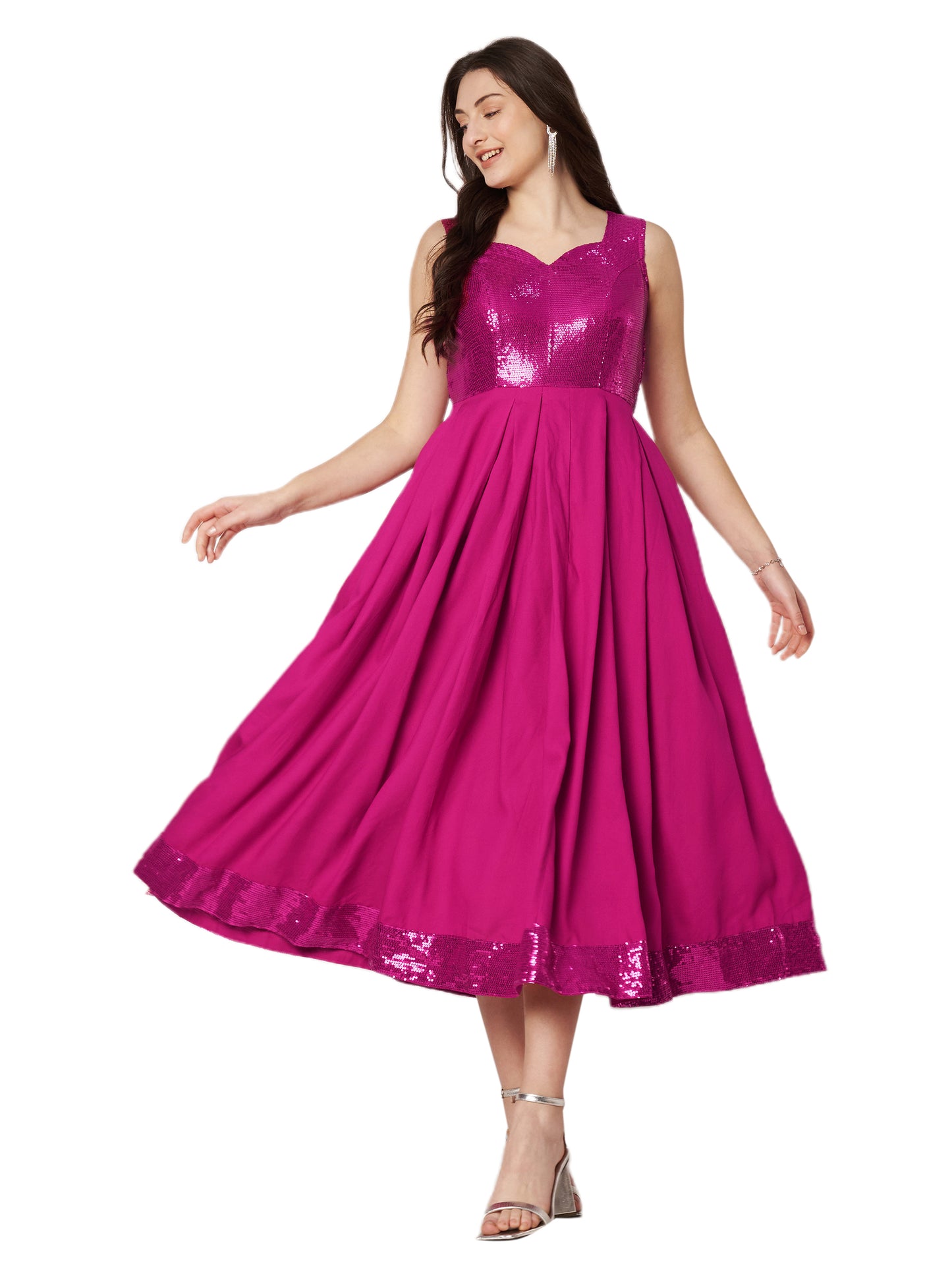 Kuberakshi- Hot Pink Long flary gown