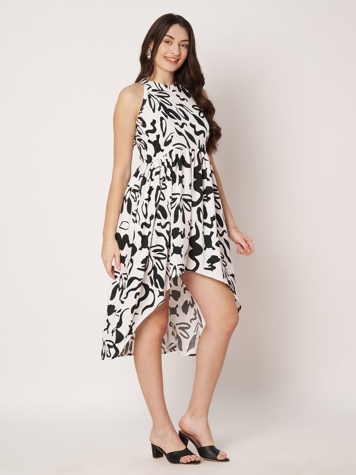 Kuberakshi- Black & White High Low Style long Dress |women |Girls