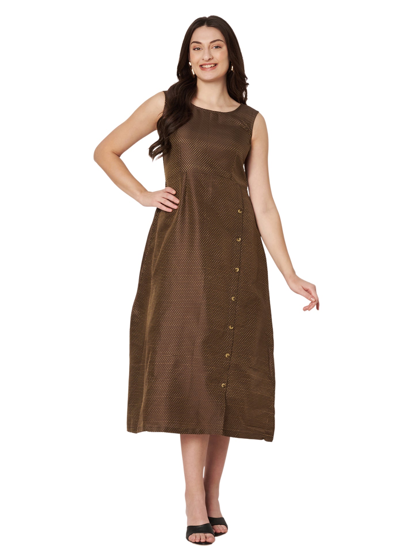 Kuberakshi - Brown side cut long dress