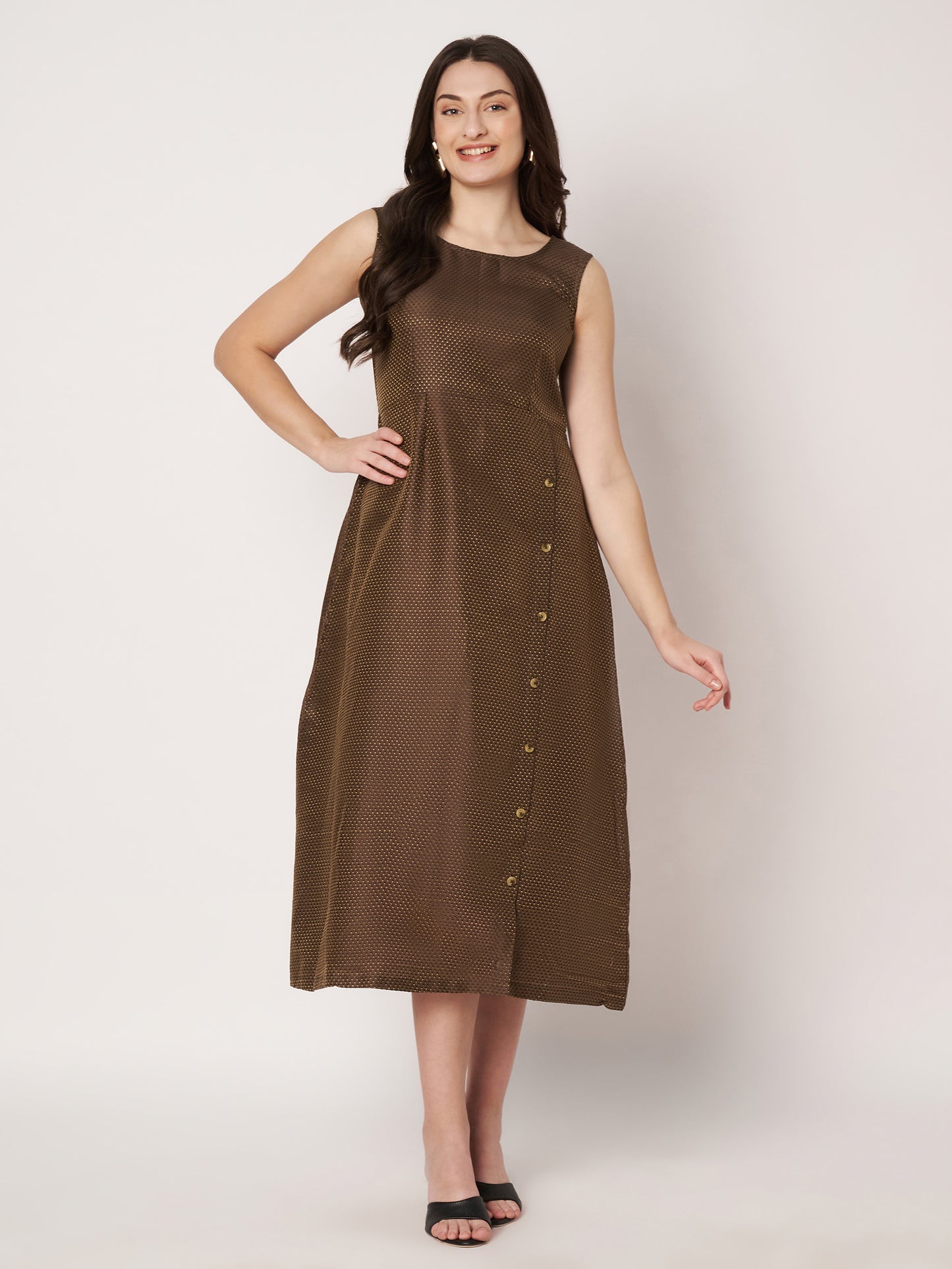 Kuberakshi - Brown side cut long dress