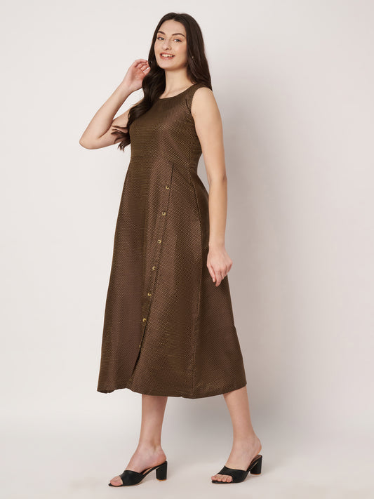 Kuberakshi - Brown side cut long dress