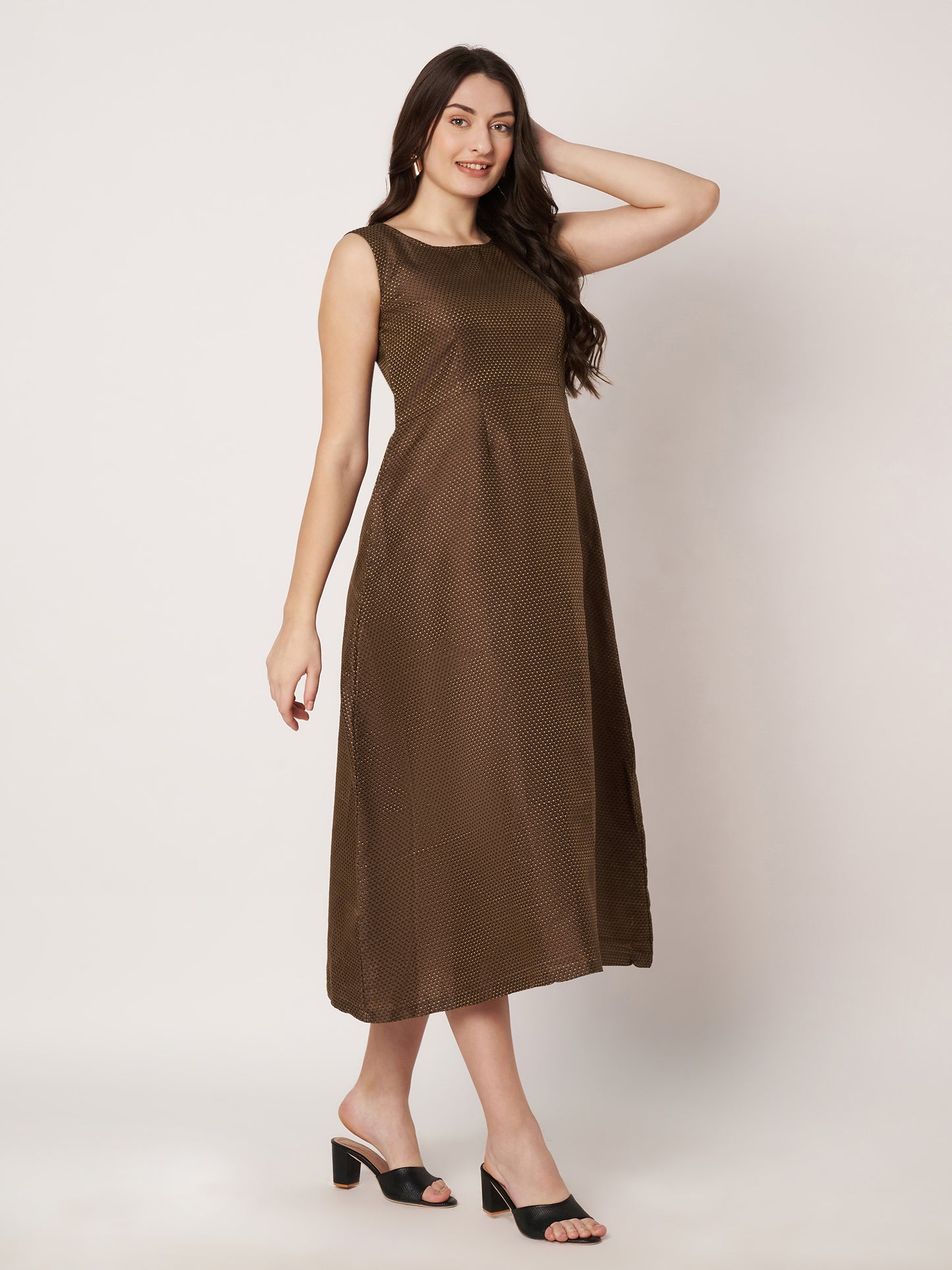 Kuberakshi - Brown side cut long dress