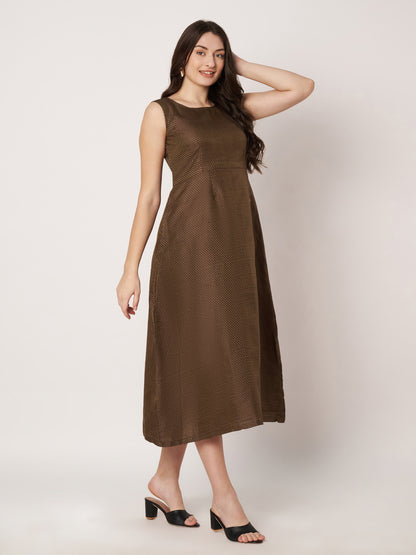 Kuberakshi - Brown side cut long dress