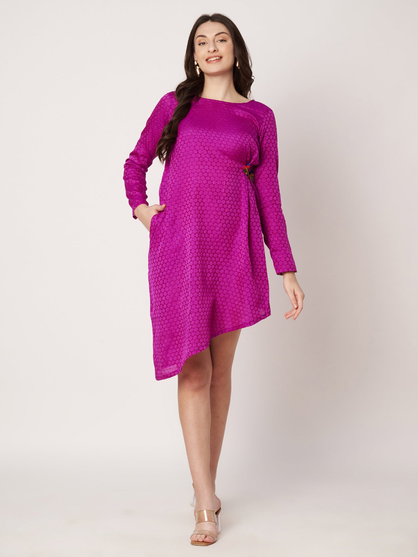 Kuberakshi-Magenta pink one piece dress