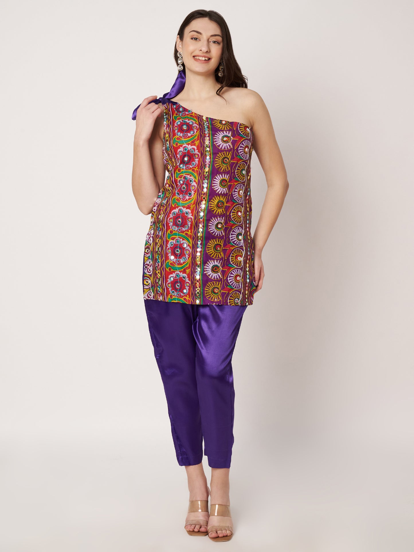 Kuberakshi-Jaipuri  style one shoulder cord set