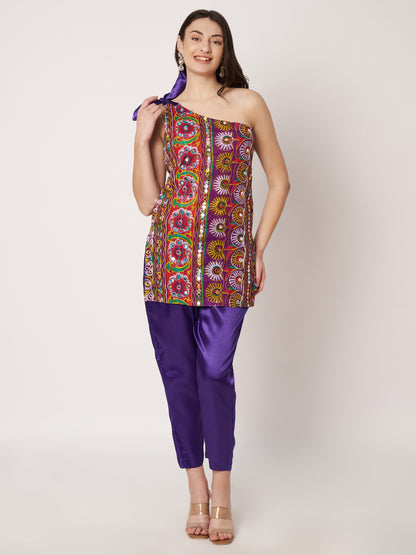 Kuberakshi-Jaipuri  style one shoulder cord set