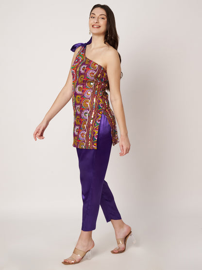 Kuberakshi-Jaipuri  style one shoulder cord set