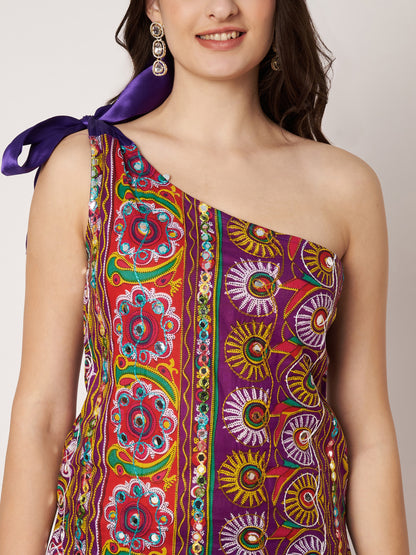 Kuberakshi-Jaipuri  style one shoulder cord set