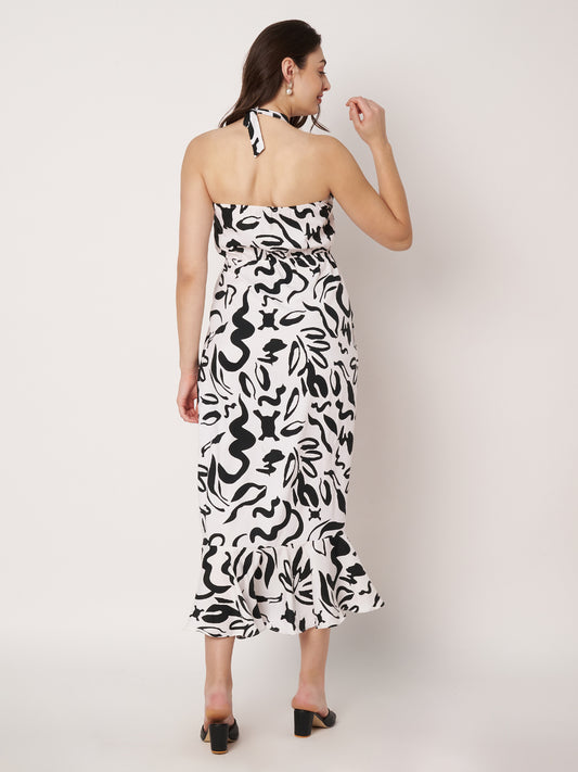 Kuberakshi- Black and white backless long dress