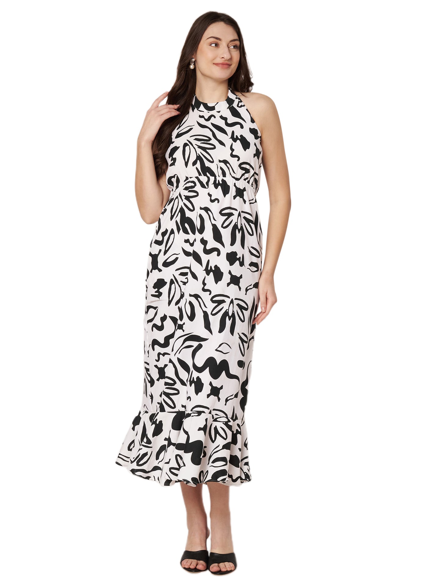 Kuberakshi- Black and white backless long dress