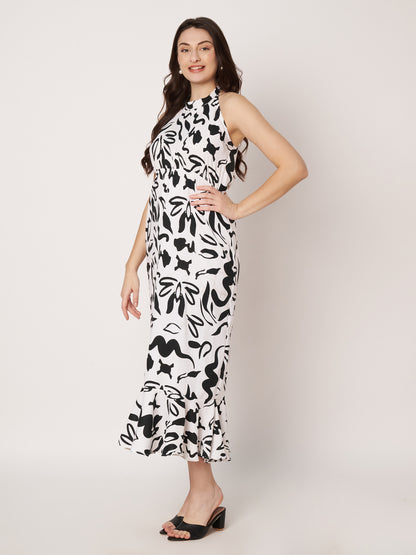 Kuberakshi- Black and white backless long dress