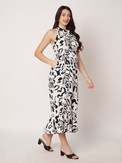 Kuberakshi- Black and white backless long dress
