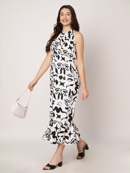 Kuberakshi- Black and white backless long dress
