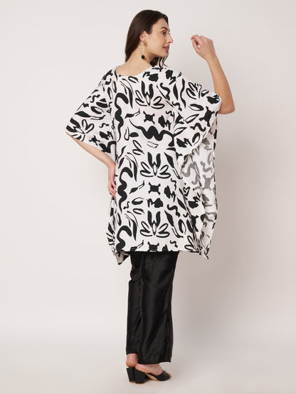 Black and White Kaftan Cord set