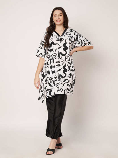 Black and White Kaftan Cord set