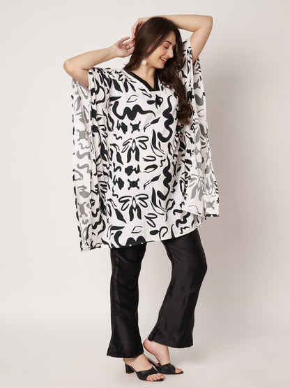 Black and White Kaftan Cord set