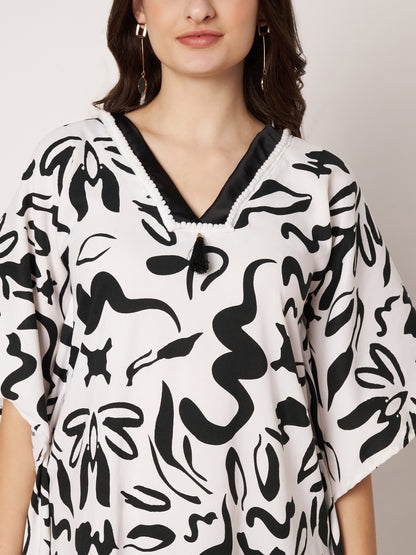 Black and White Kaftan Cord set