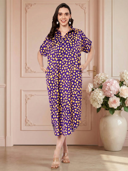 Kuberakshi Polka Dot Shirt Midi Dress