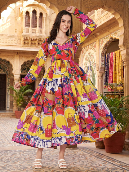 Kuberakshi Pop-Art Print Shirt Midi Dress