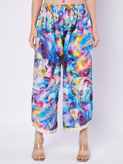 Multicolor Abstract Print Kaftan Dress