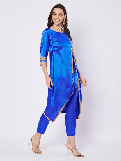 Heavy satin Long Kurti with Plazzo Pant