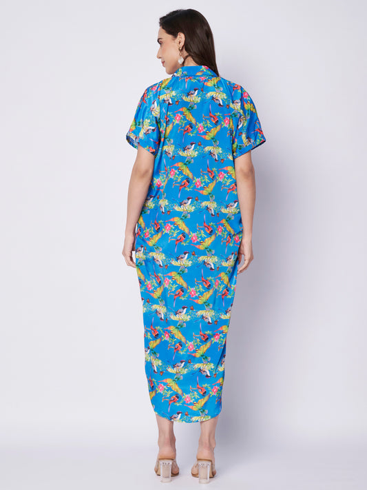 Kuberakshi Tropical Bird Print Shirt Korean   Cord set