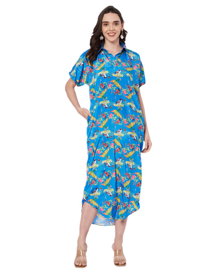 Kuberakshi Tropical Bird Print Shirt Korean   Cord set