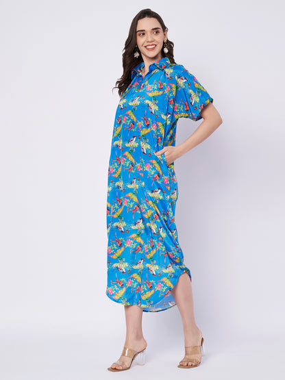 Kuberakshi Tropical Bird Print Shirt Korean   Cord set