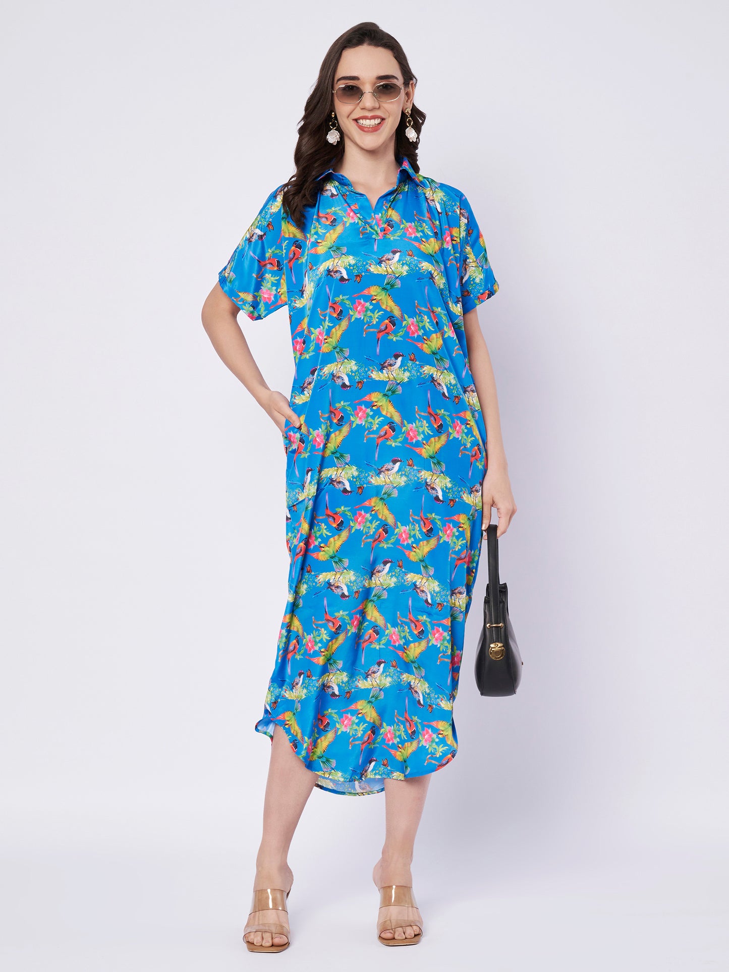 Kuberakshi Tropical Bird Print Shirt Korean   Cord set